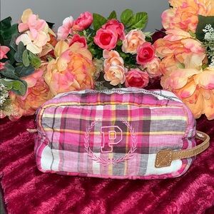 PINK Victoria's Secret Plaid Cosmetic Bag
